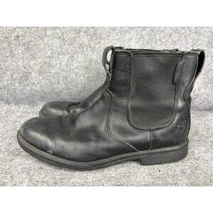 Timberland Boots Mens Size 10.5 Black Leather Chelsea Water Resistant Gripstick